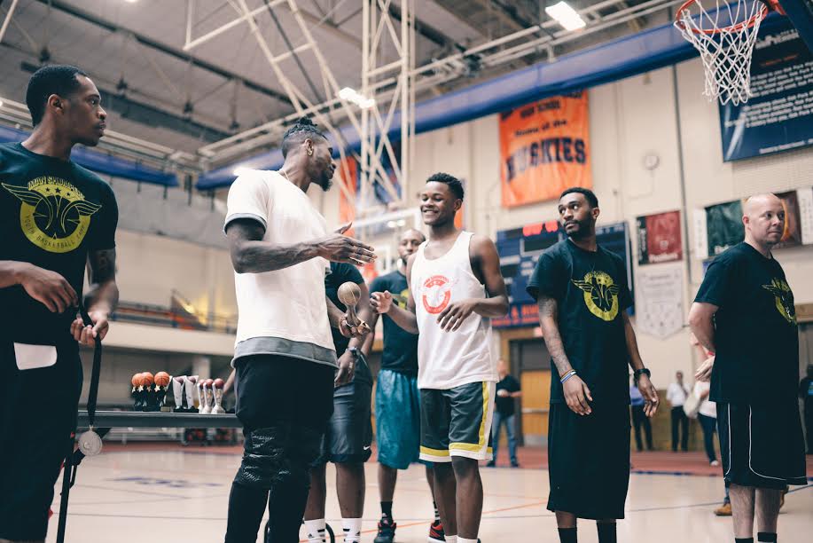 dashon enoch iman shumpert basketball camp 2015 Dashon Enoch Iman Shumpert at Impact Basketball Camp in 2015